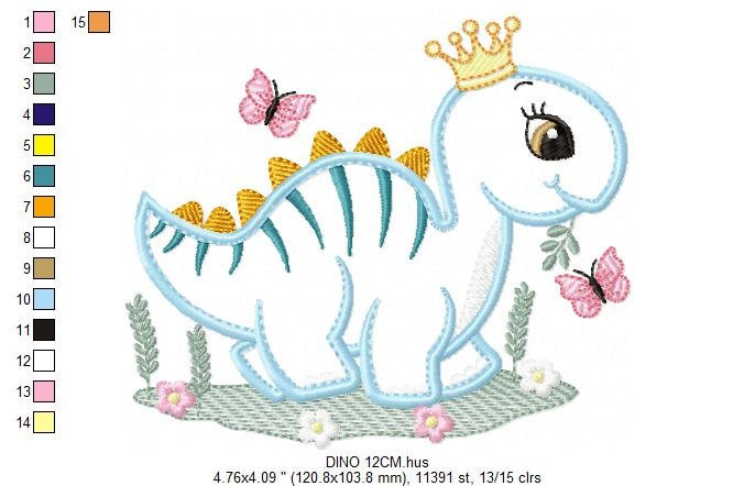 Dinosaur embroidery designs - Baby Boy Dino machine embroidery pattern - Stegosaurus Dinosaur Applique - Instant digital download pes jef