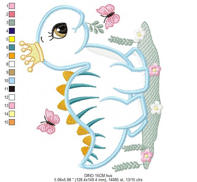 Dinosaur embroidery designs - Baby Boy Dino machine embroidery pattern - Stegosaurus Dinosaur Applique - Instant digital download pes jef