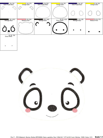 Panda embroidery design - Animal embroidery designs machine embroidery pattern - Baby boy embroidery file - Face Panda applique design