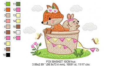 Fox embroidery designs - Red Fox embroidery design machine embroidery pattern - Animal embroidery file - Rabbit Bunny - instant download