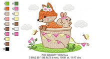 Cargar imagen en el visor de la galería, Fox embroidery designs - Red Fox embroidery design machine embroidery pattern - Animal embroidery file - Rabbit Bunny baby pes jef vp3 hus
