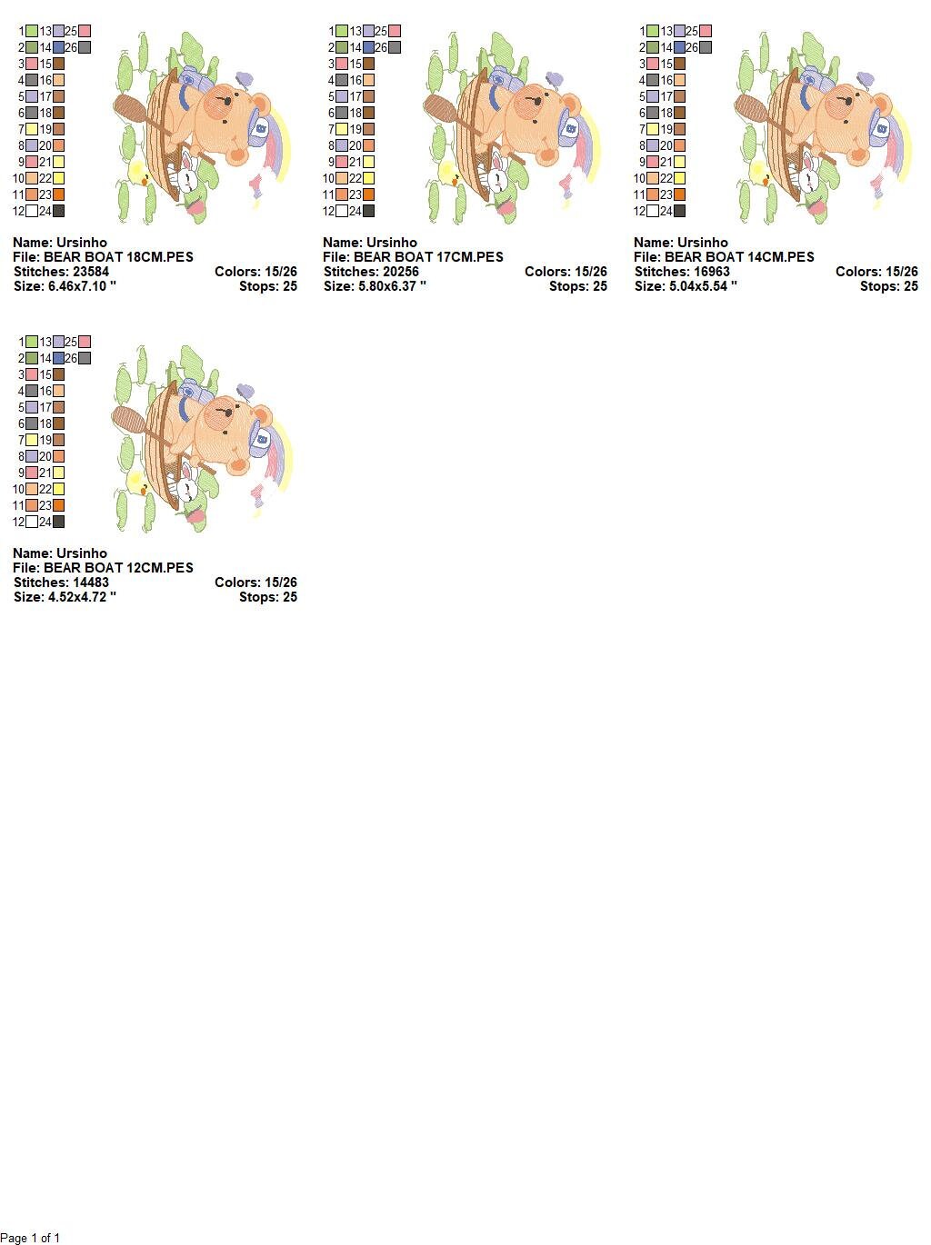Camping Bear embroidery designs - Sailor bear embroidery design machine embroidery pattern - Boat embroidery file - instant download pes jef Marcia Embroidery