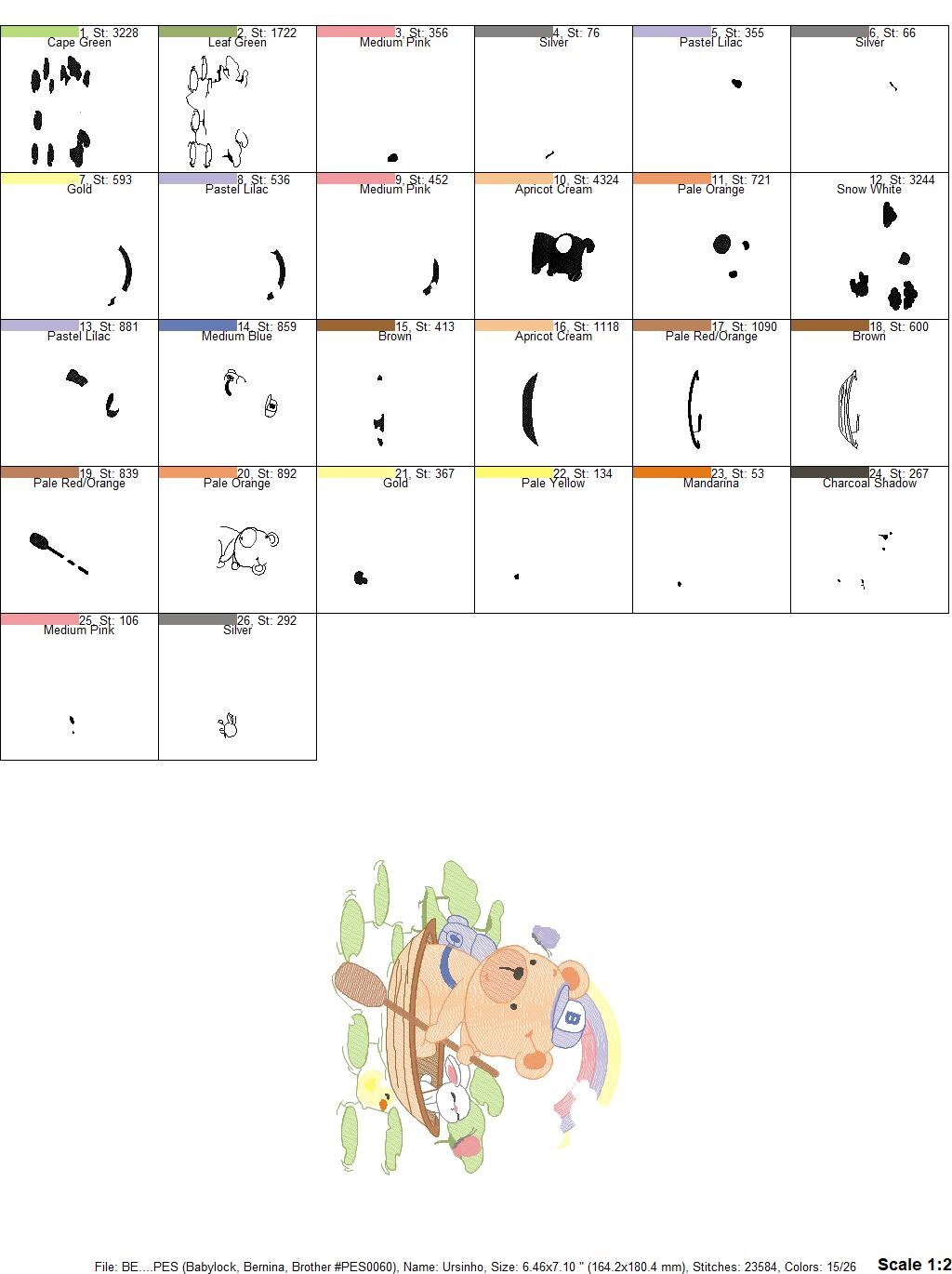 Camping Bear embroidery designs - Sailor bear embroidery design machine embroidery pattern - Boat embroidery file - instant download pes jef Marcia Embroidery