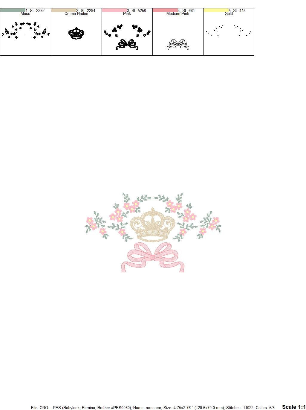 Crown embroidery designs - Laurel Wreath with Crown embroidery design machine embroidery pattern - newborn embroidery file crown design