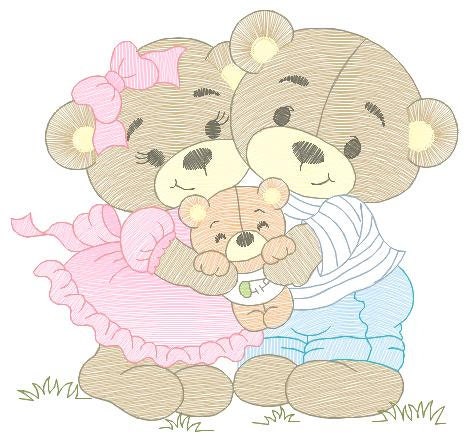Bear embroidery designs - Family embroidery design machine embroidery pattern - Bear family embroidery file - Baby boy embroidery download