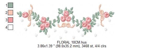 Flowers embroidery designs - Roses embroidery design machine embroidery pattern - Entwined roses embroidery file - instant download towel