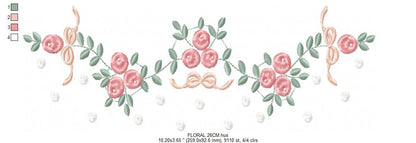 Flowers embroidery designs - Roses embroidery design machine embroidery pattern - Entwined roses embroidery file - instant download towel
