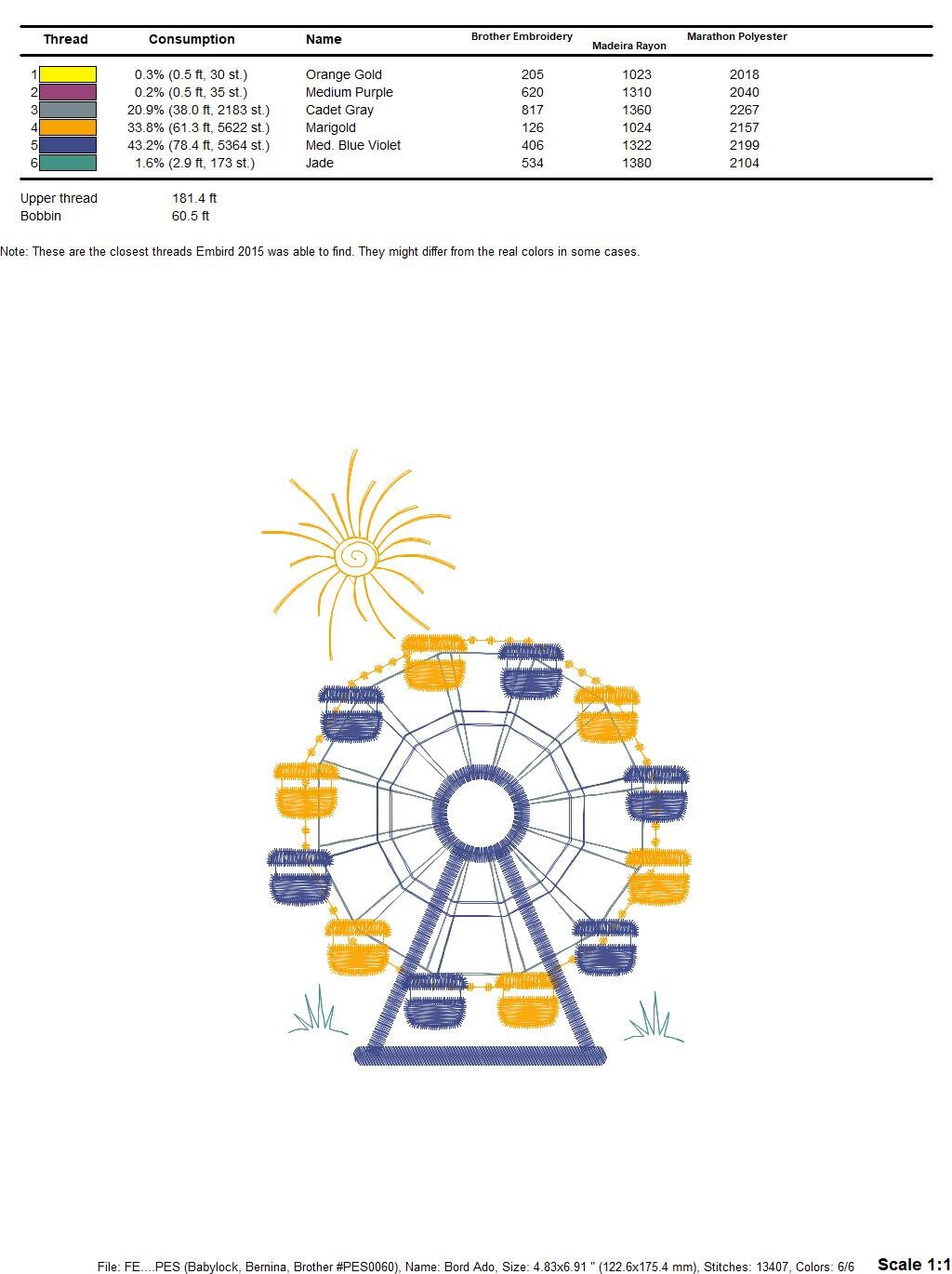 Ferris wheel embroidery design - Boy embroidery designs machine embroidery pattern - Baby embroidery file - toy filled design digital file