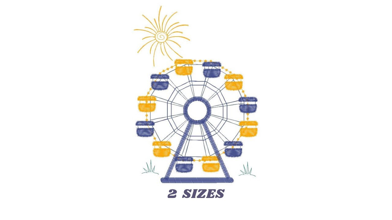 Ferris wheel embroidery design - Boy embroidery designs machine embroidery pattern - Baby embroidery file - toy filled design digital file