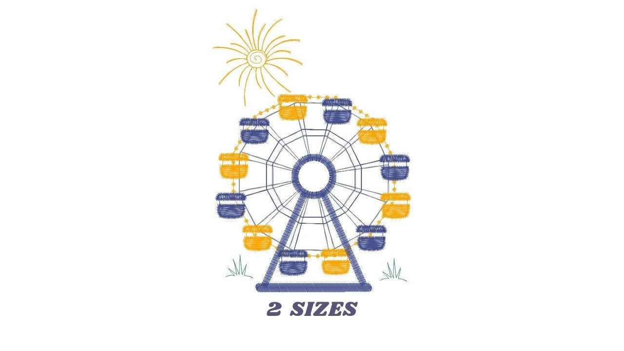 Ferris wheel embroidery design - Boy embroidery designs machine embroidery pattern - Baby embroidery file - toy filled design digital file