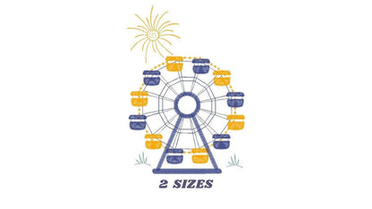 Ferris wheel embroidery design - Boy embroidery designs machine embroidery pattern - Baby embroidery file - toy filled design digital file