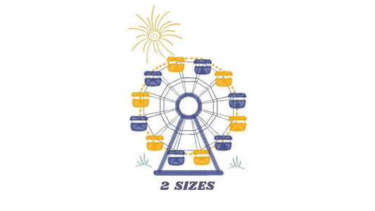 Ferris wheel embroidery design - Boy embroidery designs machine embroidery pattern - Baby embroidery file - toy filled design digital file