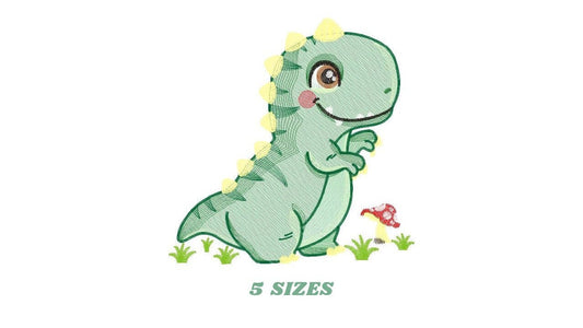 Dinosaur embroidery designs - Dino embroidery design machine embroidery pattern - instant download - Tyrannosaurus embroidery file T rex - Marcia Embroidery
