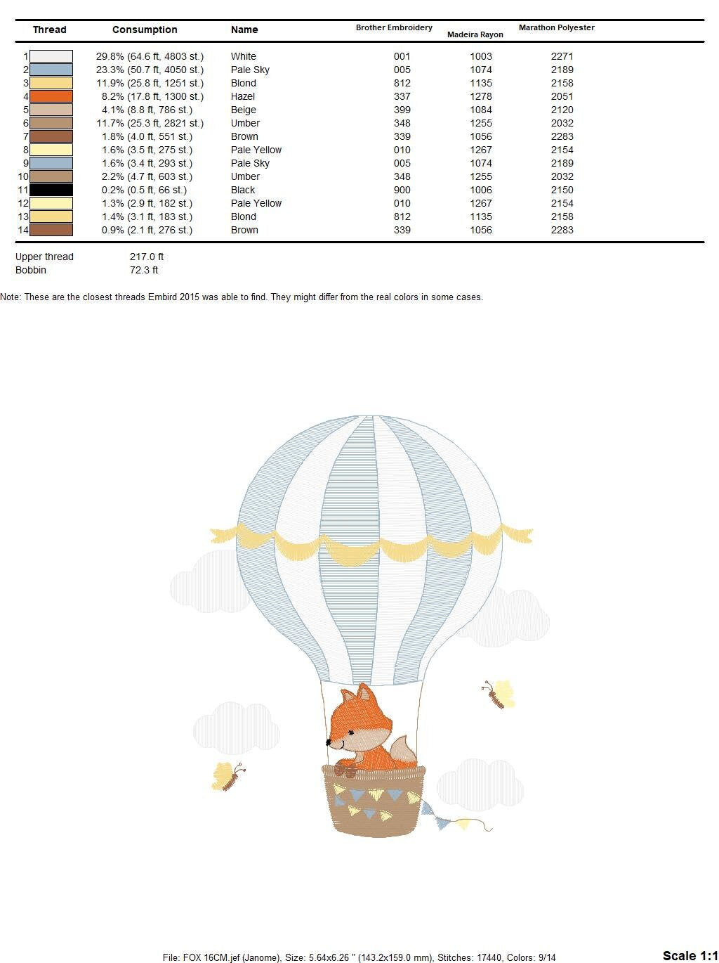 Fox embroidery designs - Hot air balloon embroidery design machine embroidery pattern - Animal embroidery file - woodland animals download