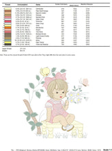 Load image into Gallery viewer, Girl embroidery designs - Flower girl embroidery design machine embroidery pattern - girl with flowers embroidery file butterfly embroidery
