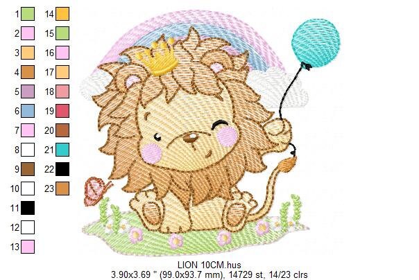 Lion embroidery designs - Safari wild animal machine embroidery pattern - Baby boy file - Lion king with crown - Instant download pes jef - Marcia Embroidery
