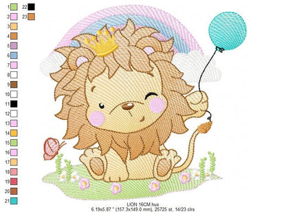 Lion embroidery designs - Safari wild animal machine embroidery pattern - Baby boy file - Lion king with crown - Instant download pes jef - Marcia Embroidery