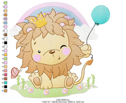 Lion embroidery designs - Safari wild animal machine embroidery pattern - Baby boy file - Lion king with crown - Instant download pes jef - Marcia Embroidery