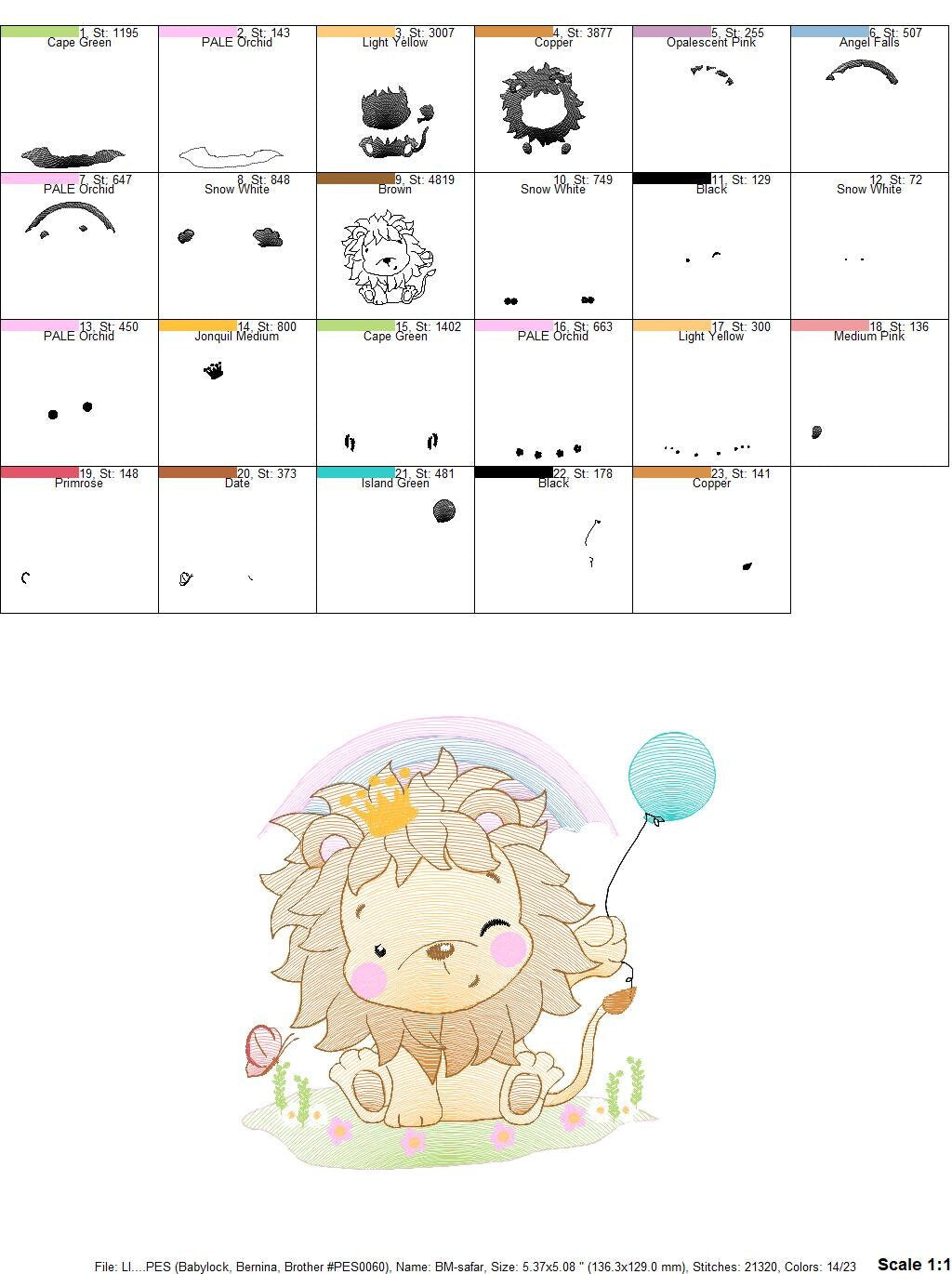 Lion embroidery designs - Safari wild animal machine embroidery pattern - Baby boy file - Lion king with crown - Instant download pes jef - Marcia Embroidery