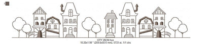 City Skyline embroidery designs - Cities embroidery design machine embroidery pattern - Houses embroidery file - instant download designs
