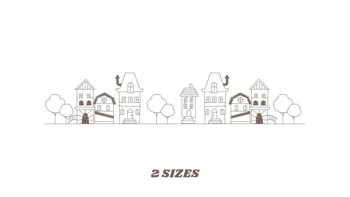 City Skyline embroidery designs - Cities embroidery design machine embroidery pattern - Houses embroidery file - instant download designs