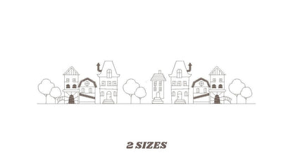 City Skyline embroidery designs - Cities embroidery design machine embroidery pattern - Houses embroidery file - instant download designs