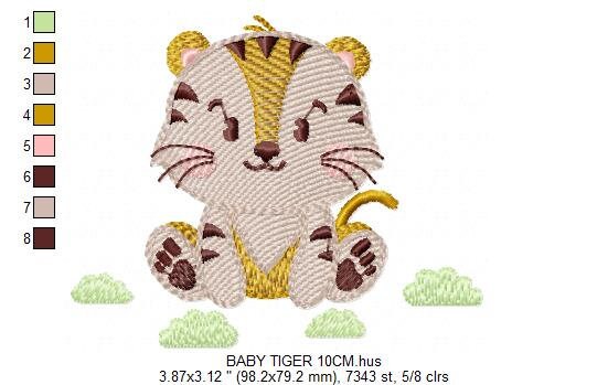 Tiger embroidery design - Animals embroidery designs machine embroidery pattern - Boy baby embroidery file - Tiger rippled design download Marcia Embroidery