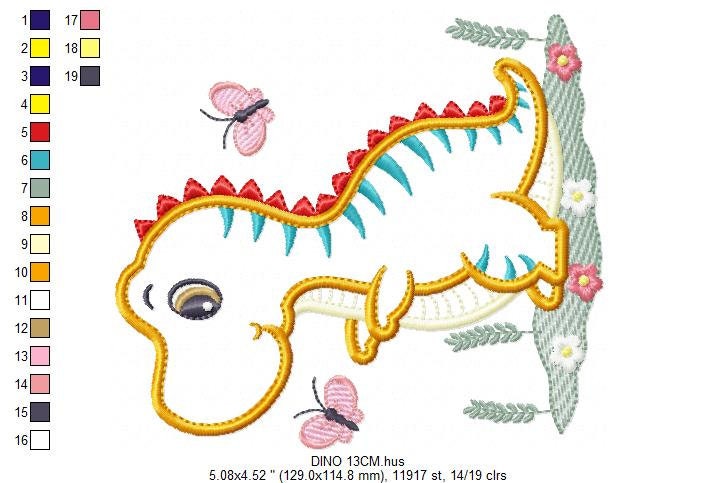 Dinosaur embroidery designs - Dino embroidery design machine embroidery pattern - instant download - Baby boy embroidery file T rex Applique