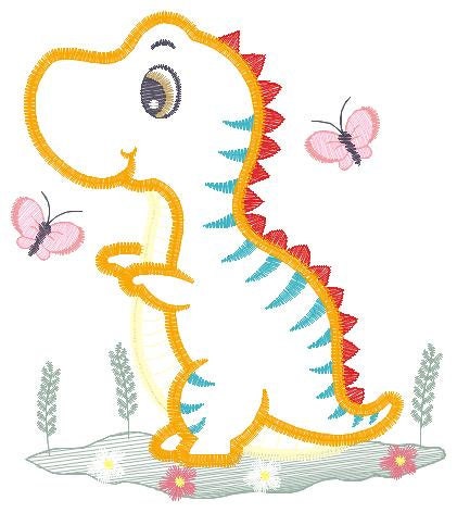 Dinosaur embroidery designs - Dino embroidery design machine embroidery pattern - instant download - Baby boy embroidery file T rex Applique