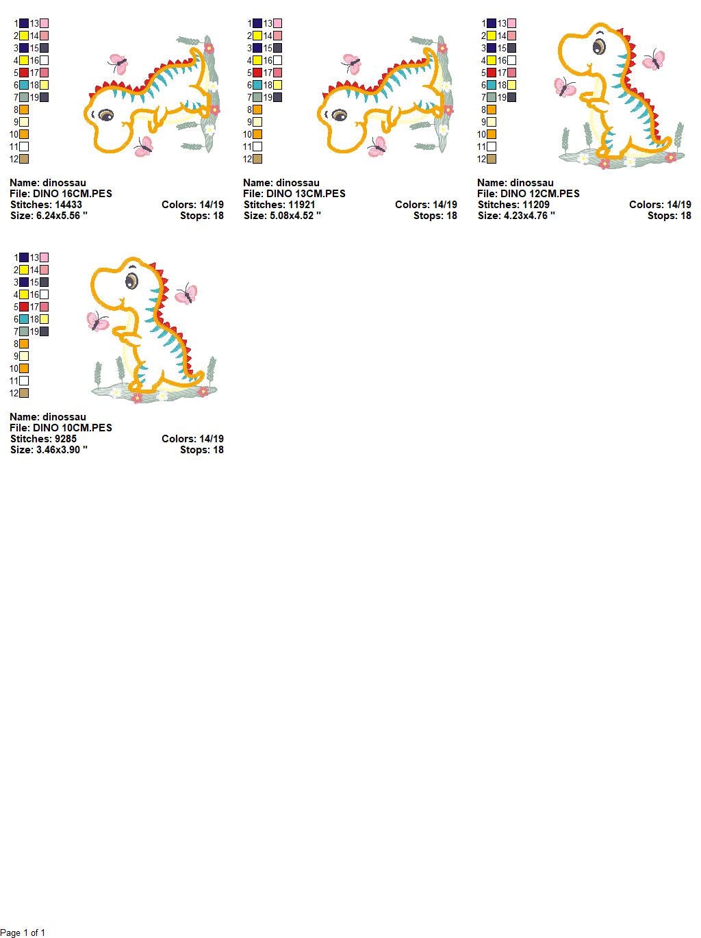 Dinosaur embroidery designs - Dino embroidery design machine embroidery pattern - instant download - Baby boy embroidery file T rex Applique