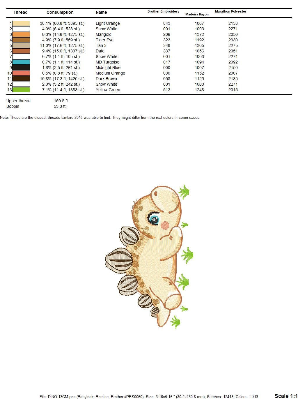 Dinosaur embroidery designs - Dino embroidery design machine embroidery pattern - instant download - stegosaurus embroidery file baby girl