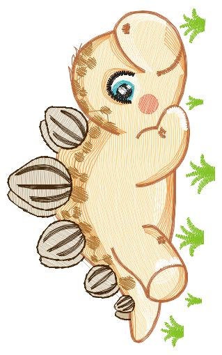 Dinosaur embroidery designs - Dino embroidery design machine embroidery pattern - instant download - stegosaurus embroidery file baby girl