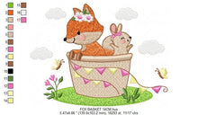 Cargar imagen en el visor de la galería, Fox embroidery designs - Red Fox embroidery design machine embroidery pattern - Animal embroidery file - Rabbit Bunny baby pes jef vp3 hus
