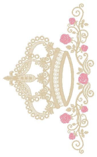 Crown embroidery designs - Laurel Wreath with Crown embroidery design machine embroidery pattern - newborn embroidery file crown design
