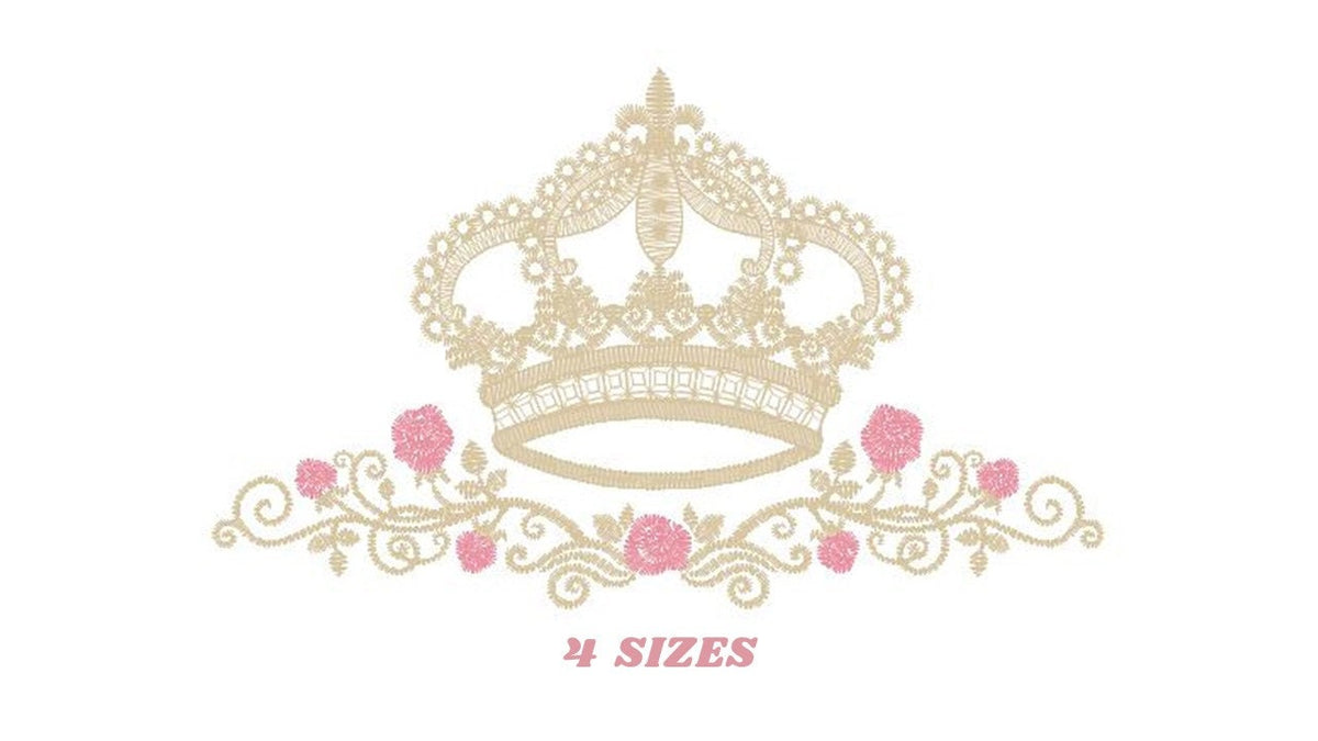 Crown embroidery designs - Laurel Wreath with Crown embroidery design machine embroidery pattern - newborn embroidery file crown design