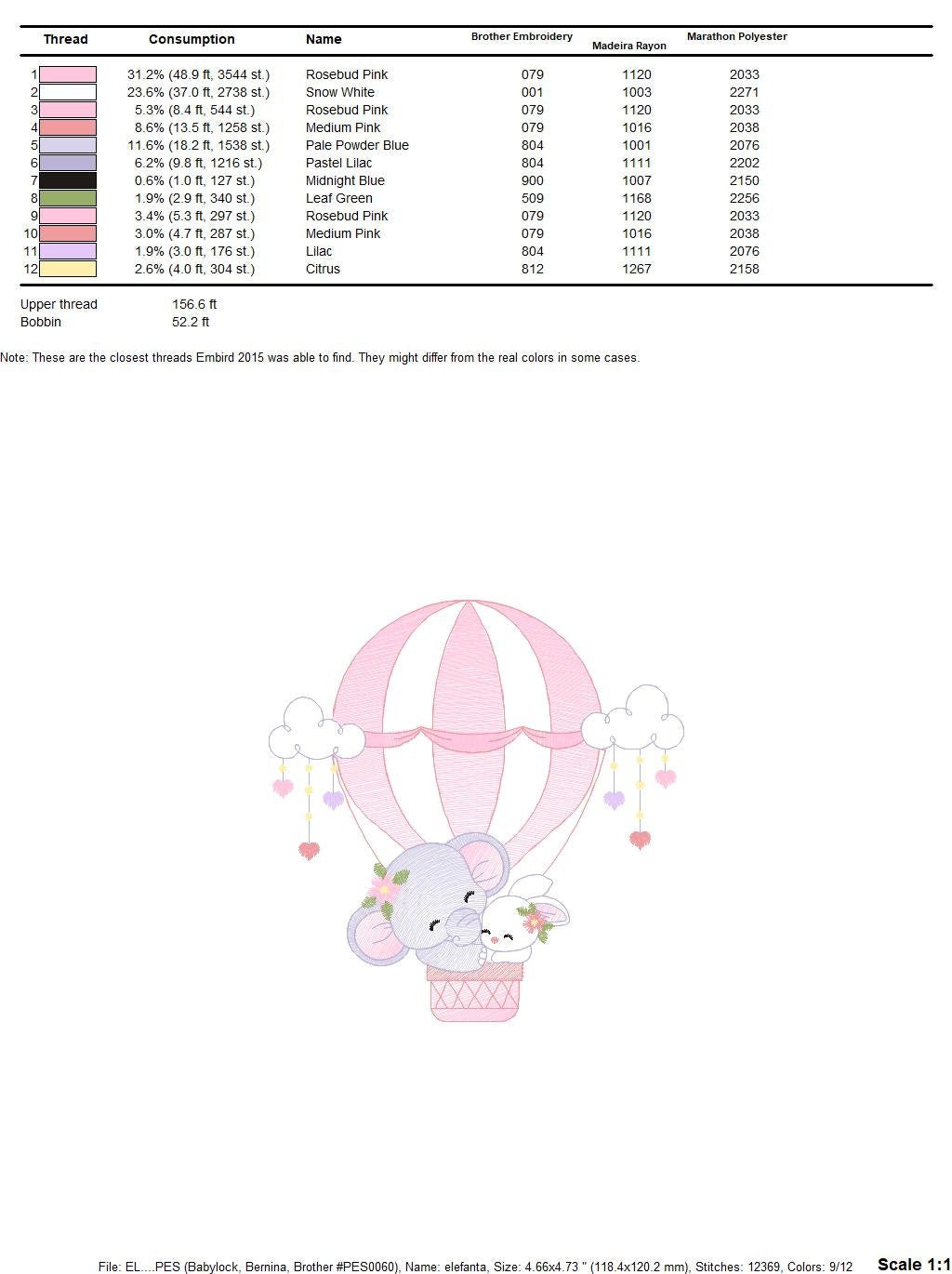 Elephant embroidery designs - Hot air balloon embroidery design machine embroidery pattern - Safari embroidery file - instant download pes