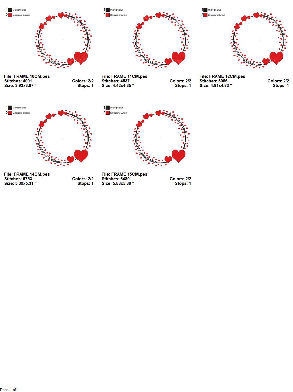 Valentines Monogram Frame embroidery designs - Heart Frame machine embroidery pattern - Love wreath embroidery file - Instant download pes