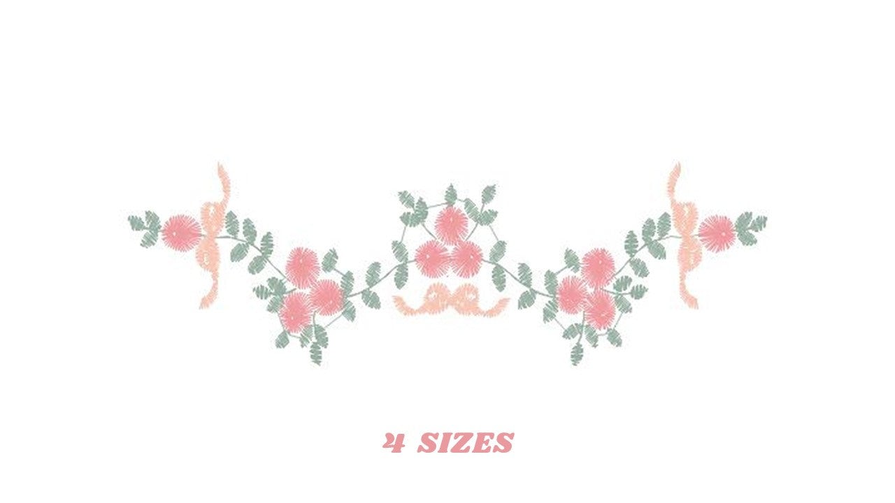 Flowers embroidery designs - Roses embroidery design machine embroidery pattern - Entwined roses embroidery file - instant download towel