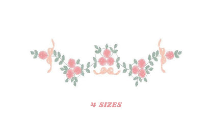 Flowers embroidery designs - Roses embroidery design machine embroidery pattern - Entwined roses embroidery file - instant download towel