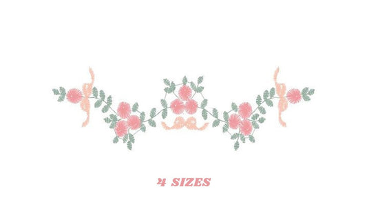 Flowers embroidery designs - Roses embroidery design machine embroidery pattern - Entwined roses embroidery file - instant download towel