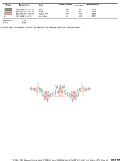 Flowers embroidery designs - Roses embroidery design machine embroidery pattern - Entwined roses embroidery file - instant download towel