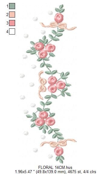 Flowers embroidery designs - Roses embroidery design machine embroidery pattern - Entwined roses embroidery file - instant download towel