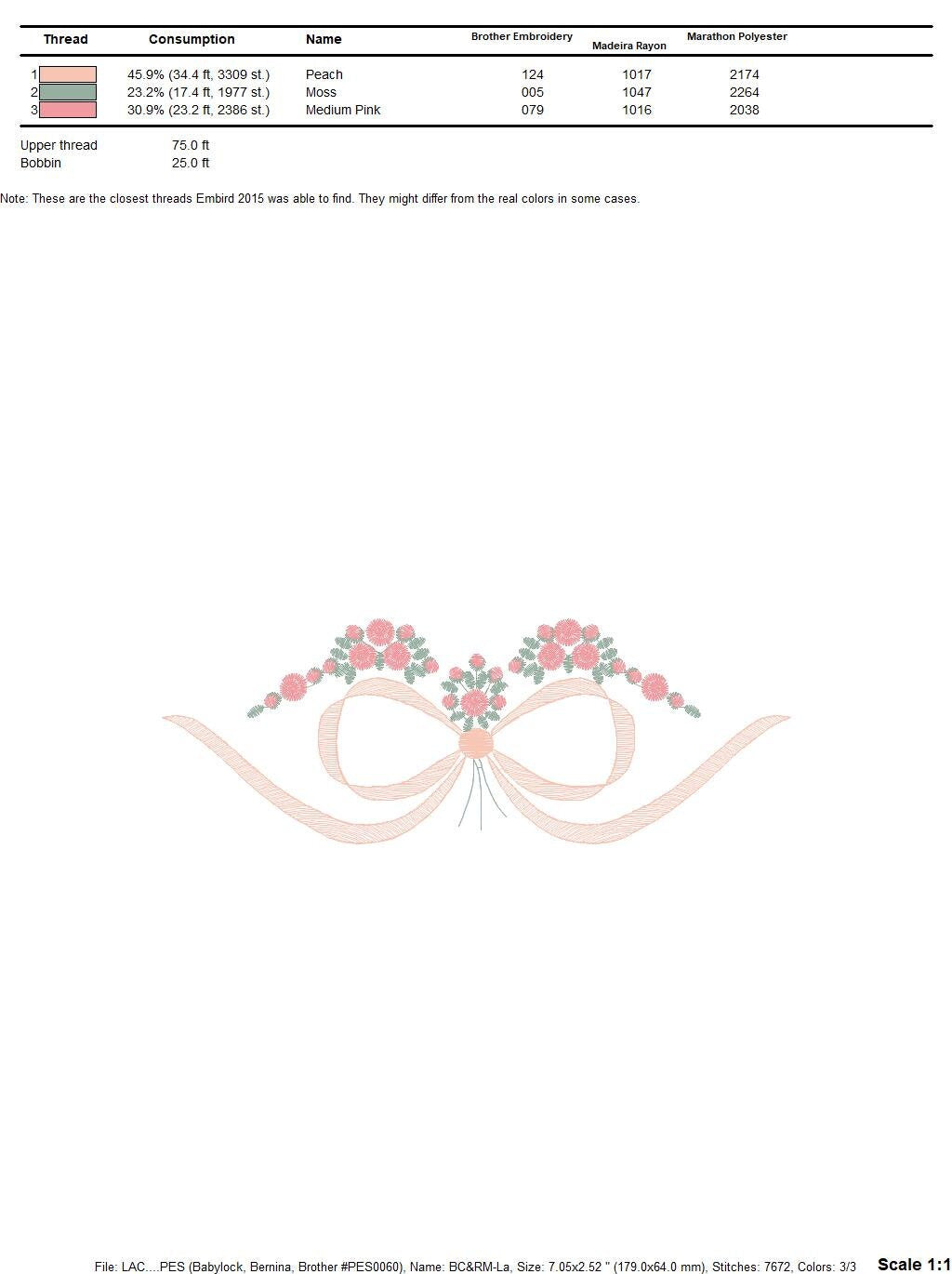 Lace with flowers embroidery designs - Bow Tie machine embroidery pattern - Baby girl file - Instant digital download pes jef dst hus vp3