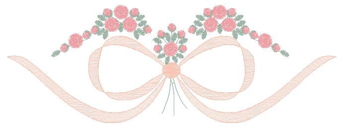 Lace with flowers embroidery designs - Bow Tie machine embroidery pattern - Baby girl file - Instant digital download pes jef dst hus vp3