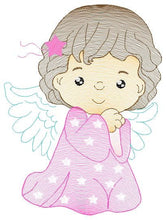 Load image into Gallery viewer, Angel with wings embroidery designs - Baby girl embroidery design machine embroidery pattern - girl with wings embroidery file pes download
