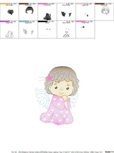 Cargar imagen en el visor de la galería, Angel with wings embroidery designs - Baby girl embroidery design machine embroidery pattern - girl with wings embroidery file pes download
