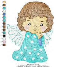 Laden Sie das Bild in den Galerie-Viewer, Angel embroidery designs - Baby girl embroidery design machine embroidery pattern - Angel with wings embroidery file - instant download pes
