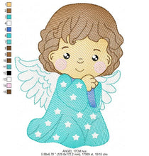 Laden Sie das Bild in den Galerie-Viewer, Angel embroidery designs - Baby girl embroidery design machine embroidery pattern - Angel with wings embroidery file - instant download pes
