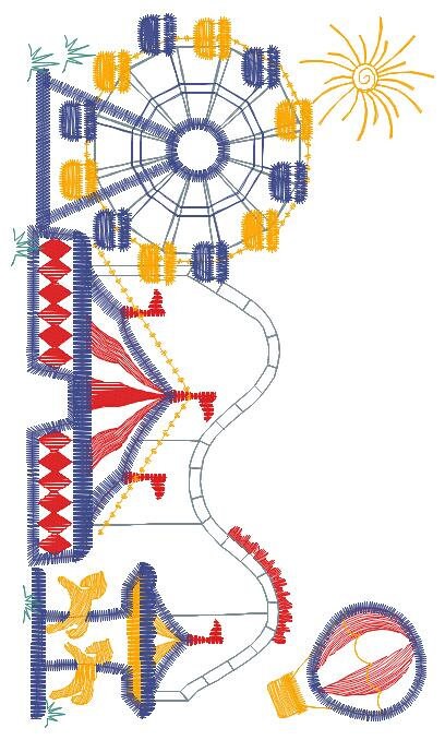 Fun park embroidery design - Fair embroidery designs machine embroidery pattern - Festival embroidery file - Circus instant download pes jef
