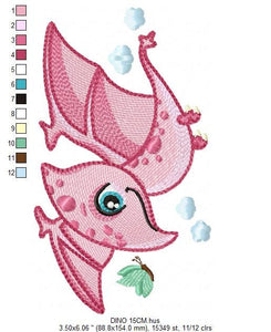 Dinosaur embroidery designs - Dino embroidery design machine embroidery pattern - instant download - Baby boy embroidery file pterodactyl